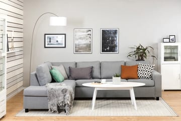 Crazy 4-seters Venstrevendt L-formet Sjeselongsofa i Stoff - Grå - Møbler - Sofaer - Sofaer med sjeselong - 3 seters sofa med divan