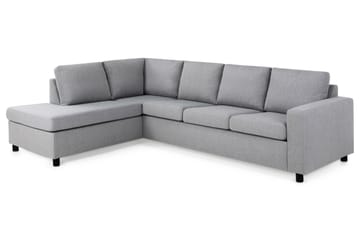 Crazy 4-seters Venstrevendt L-formet Sjeselongsofa i Stoff - Grå - Møbler - Sofaer - Sofaer med sjeselong - 3 seters sofa med divan