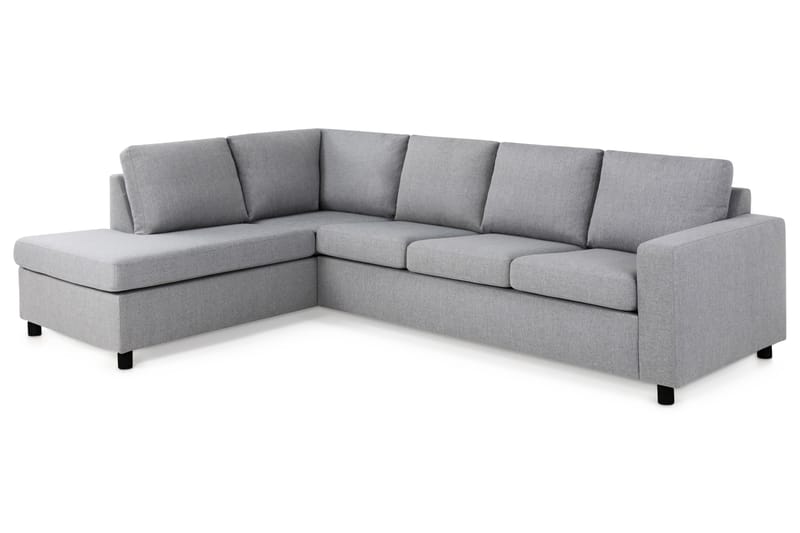 Crazy 4-seters Venstrevendt L-formet Sjeselongsofa i Stoff - Grå - Møbler - Sofaer - Sofaer med sjeselong - 3 seters sofa med divan