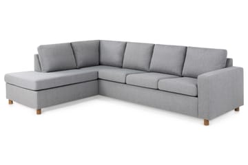 Crazy 4-seters Venstrevendt L-formet Sjeselongsofa i Stoff - Grå - Møbler - Sofaer - Sofaer med sjeselong - 3 seters sofa med divan