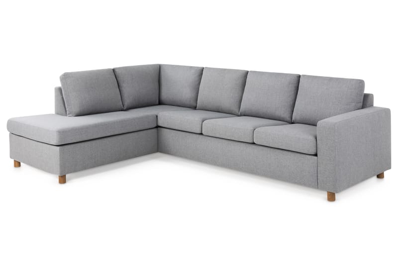 Crazy 4-seters Venstrevendt L-formet Sjeselongsofa i Stoff - Grå - Møbler - Sofaer - Sofaer med sjeselong - 3 seters sofa med divan