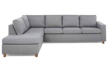 Crazy 4-seters Venstrevendt L-formet Sjeselongsofa i Stoff - Grå - Møbler - Sofaer - Sofaer med sjeselong - 3 seters sofa med divan