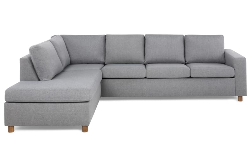 Crazy 4-seters Venstrevendt L-formet Sjeselongsofa i Stoff - Grå - Møbler - Sofaer - Sofaer med sjeselong - 3 seters sofa med divan