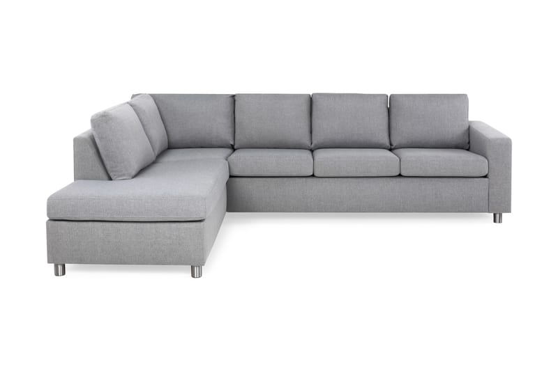 Crazy 4-seters Venstrevendt L-formet Sjeselongsofa i Stoff - Grå - Møbler - Sofaer - Sofaer med sjeselong - 3 seters sofa med divan