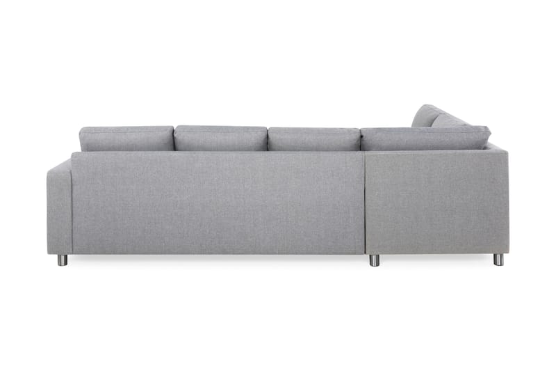 Crazy 4-seters Venstrevendt L-formet Sjeselongsofa i Stoff - Grå - Møbler - Sofaer - Sofaer med sjeselong - 3 seters sofa med divan