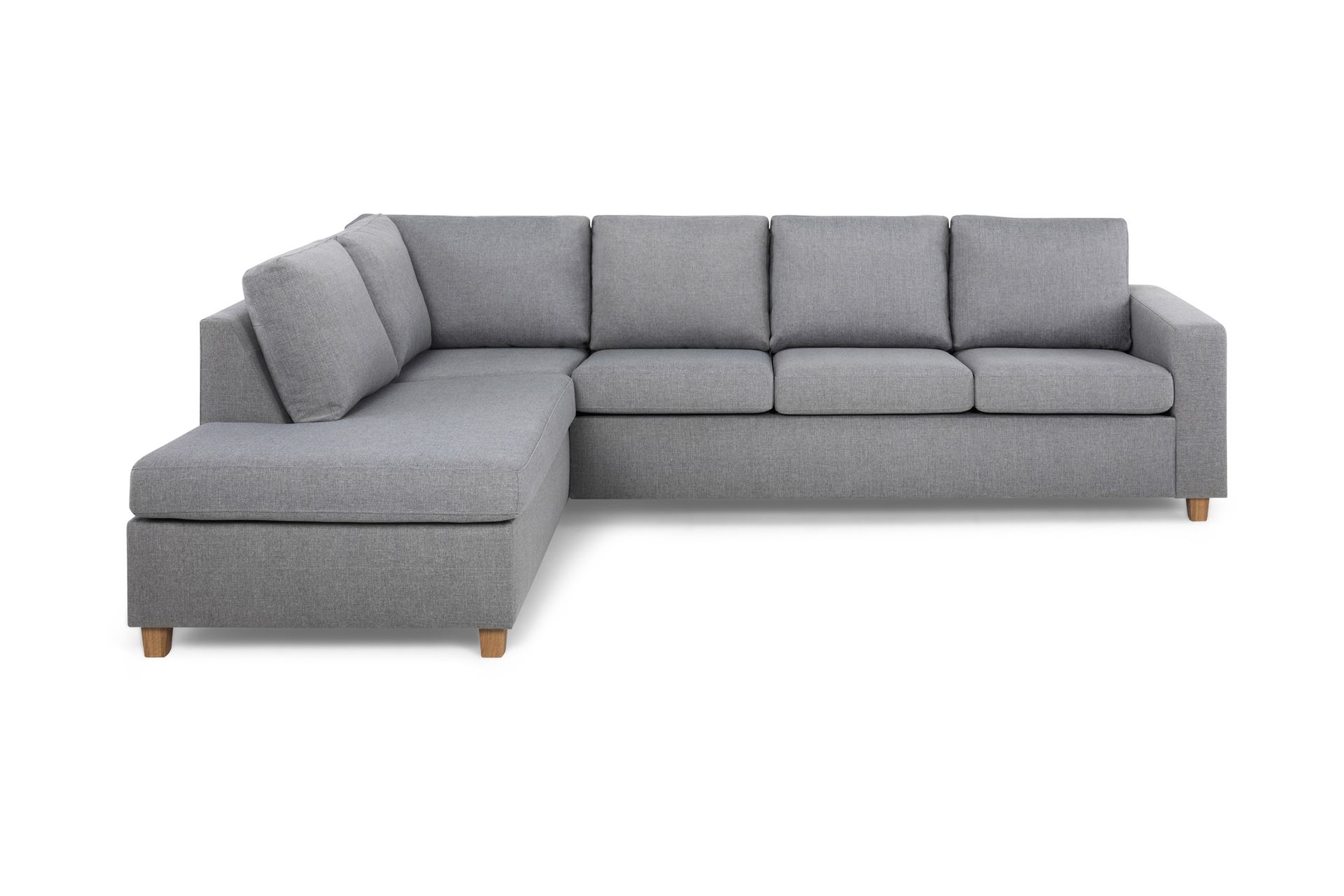Crazy 4-seters Venstrevendt L-formet Sjeselongsofa i Stoff - Grå - Møbler - Sofaer - Sofaer med sjeselong - 3 seters sofa med divan