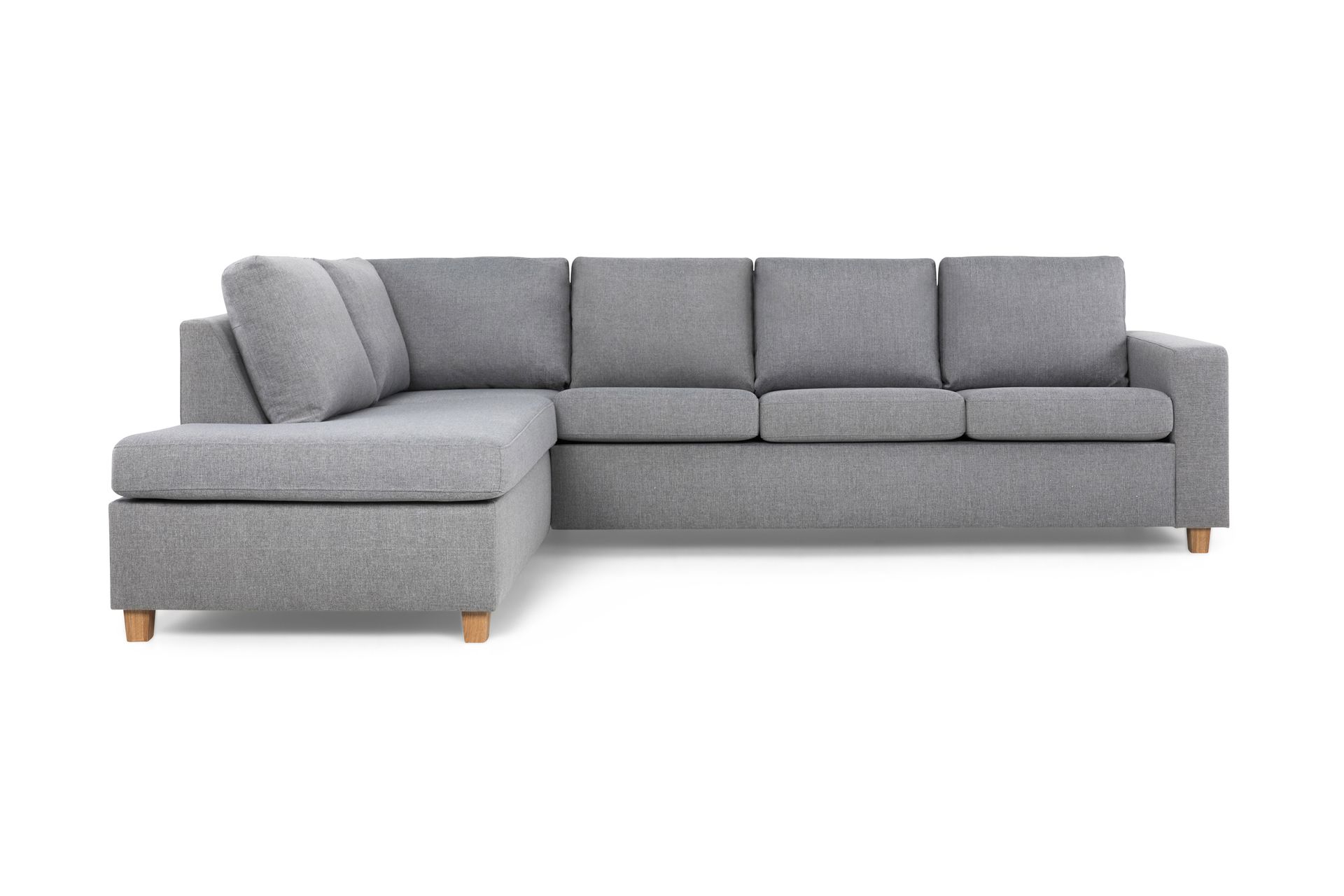 Crazy 4-seters Venstrevendt L-formet Sjeselongsofa i Stoff - Grå - Møbler - Sofaer - Sofaer med sjeselong - 3 seters sofa med divan