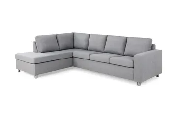 Crazy 4-seters Venstrevendt L-formet Sjeselongsofa i Stoff - Grå - Møbler - Sofaer - Sofaer med sjeselong - 3 seters sofa med divan