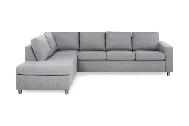Crazy 4-seters Venstrevendt L-formet Sjeselongsofa i Stoff - Grå - Møbler - Sofaer - Sofaer med sjeselong - 3 seters sofa med divan