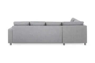 Crazy 4-seters Venstrevendt L-formet Sjeselongsofa i Stoff - Grå - Møbler - Sofaer - Sofaer med sjeselong - 3 seters sofa med divan