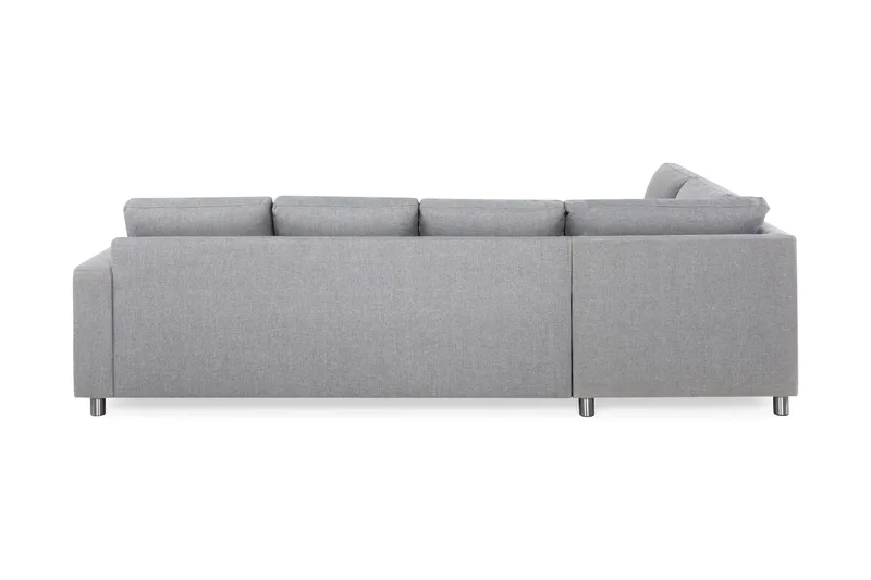 Crazy 4-seters Venstrevendt L-formet Sjeselongsofa i Stoff - Grå - Møbler - Sofaer - Sofaer med sjeselong - 3 seters sofa med divan