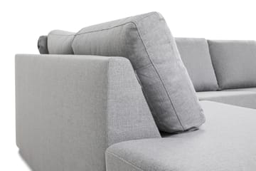 Crazy 4-seters Venstrevendt L-formet Sjeselongsofa i Stoff - Grå - Møbler - Sofaer - Sofaer med sjeselong - 3 seters sofa med divan