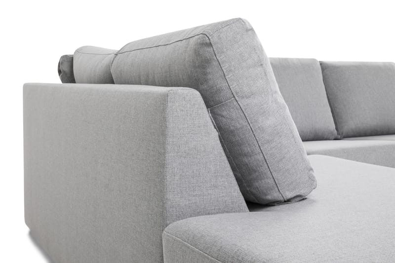 Crazy 4-seters Venstrevendt L-formet Sjeselongsofa i Stoff - Grå - Møbler - Sofaer - Sofaer med sjeselong - 3 seters sofa med divan