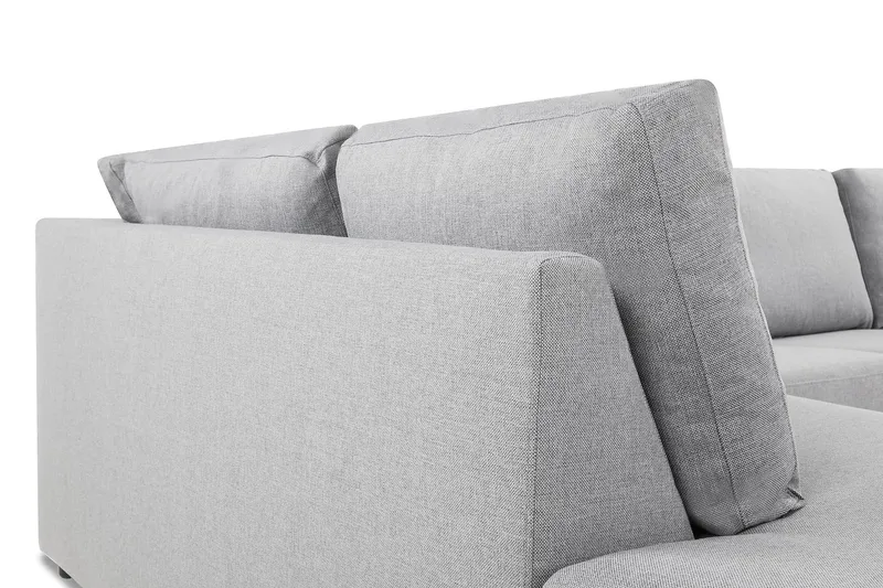 Crazy 4-seters Venstrevendt L-formet Sjeselongsofa i Stoff - Grå - Møbler - Sofaer - Sofaer med sjeselong - 3 seters sofa med divan