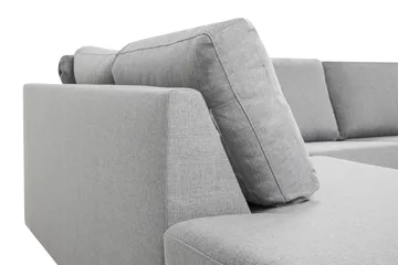 Crazy 4-seters Venstrevendt L-formet Sjeselongsofa i Stoff - Grå - Møbler - Sofaer - Sofaer med sjeselong - 3 seters sofa med divan
