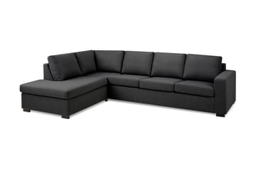 Crazy 4-seters Venstrevendt L-formet Sjeselongsofa i Stoff - Mørk grå - Møbler - Sofaer - Sofaer med sjeselong - 3 seters sofa med divan