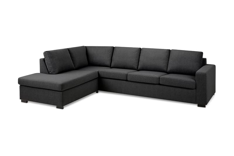Crazy 4-seters Venstrevendt L-formet Sjeselongsofa i Stoff - Mørk grå - Møbler - Sofaer - Sofaer med sjeselong - 3 seters sofa med divan