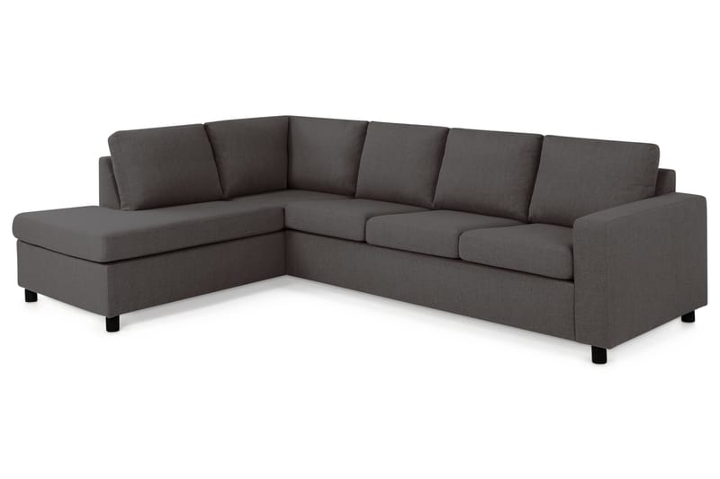 Crazy 4-seters Venstrevendt L-formet Sjeselongsofa i Stoff - Mørk grå - Møbler - Sofaer - Sofaer med sjeselong - 3 seters sofa med divan