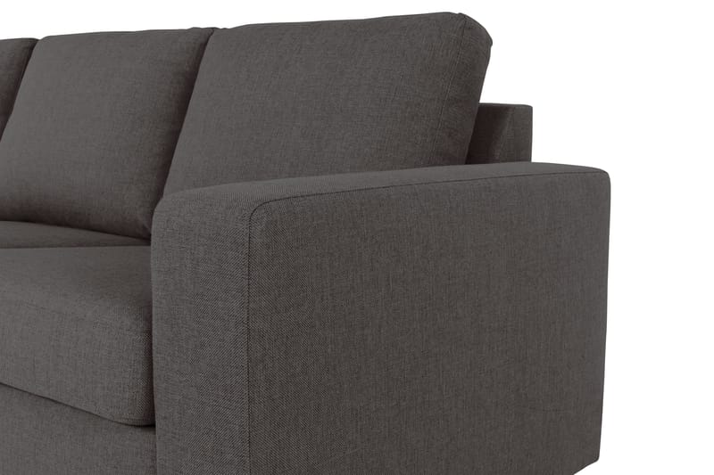 Crazy 4-seters Venstrevendt L-formet Sjeselongsofa i Stoff - Mørk grå - Møbler - Sofaer - Sofaer med sjeselong - 3 seters sofa med divan