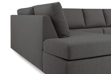 Crazy 4-seters Venstrevendt L-formet Sjeselongsofa i Stoff - Mørk grå - Møbler - Sofaer - Sofaer med sjeselong - 3 seters sofa med divan