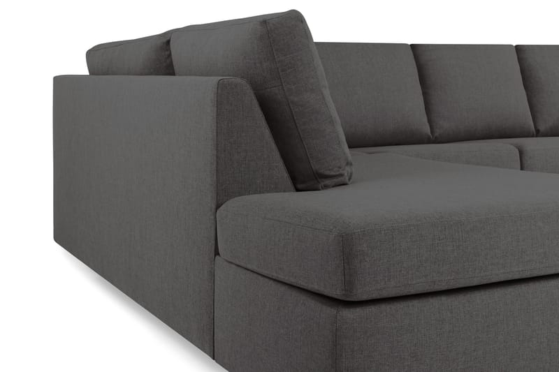 Crazy 4-seters Venstrevendt L-formet Sjeselongsofa i Stoff - Mørk grå - Møbler - Sofaer - Sofaer med sjeselong - 3 seters sofa med divan