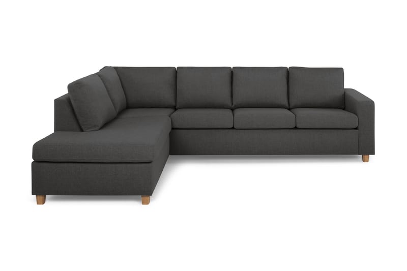 Crazy 4-seters Venstrevendt L-formet Sjeselongsofa i Stoff - Mørk grå - Møbler - Sofaer - Sofaer med sjeselong - 3 seters sofa med divan
