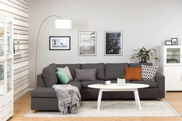Crazy 4-seters Venstrevendt L-formet Sjeselongsofa i Stoff - Mørk grå - Møbler - Sofaer - Sofaer med sjeselong - 3 seters sofa med divan