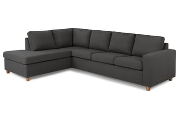 Crazy 4-seters Venstrevendt L-formet Sjeselongsofa i Stoff - Mørk grå - Møbler - Sofaer - Sofaer med sjeselong - 3 seters sofa med divan