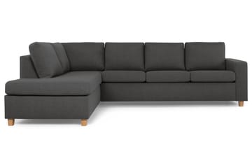 Crazy 4-seters Venstrevendt L-formet Sjeselongsofa i Stoff - Mørk grå - Møbler - Sofaer - Sofaer med sjeselong - 3 seters sofa med divan