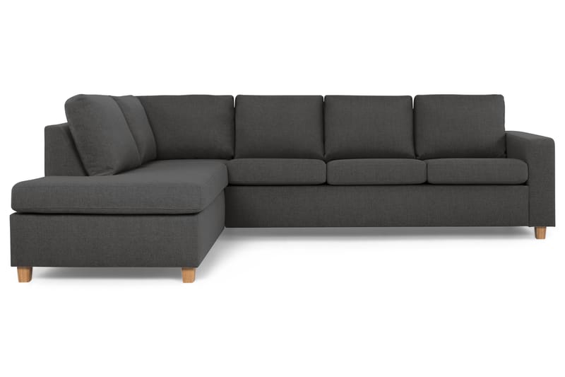 Crazy 4-seters Venstrevendt L-formet Sjeselongsofa i Stoff - Mørk grå - Møbler - Sofaer - Sofaer med sjeselong - 3 seters sofa med divan