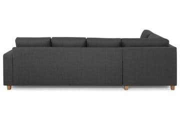 Crazy 4-seters Venstrevendt L-formet Sjeselongsofa i Stoff - Mørk grå - Møbler - Sofaer - Sofaer med sjeselong - 3 seters sofa med divan