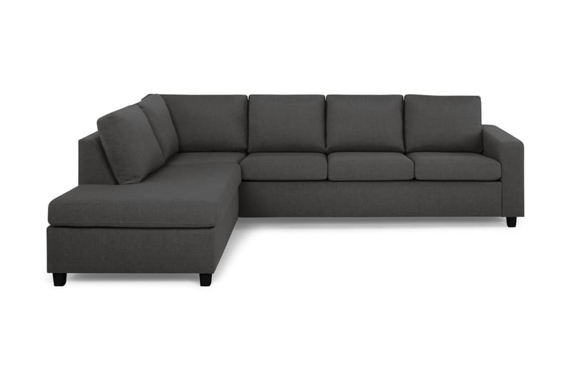 Crazy 4-seters Venstrevendt L-formet Sjeselongsofa i Stoff - Mørk grå - Møbler - Sofaer - Sofaer med sjeselong - 3 seters sofa med divan