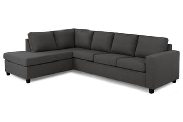Crazy 4-seters Venstrevendt L-formet Sjeselongsofa i Stoff - Mørk grå - Møbler - Sofaer - Sofaer med sjeselong - 3 seters sofa med divan