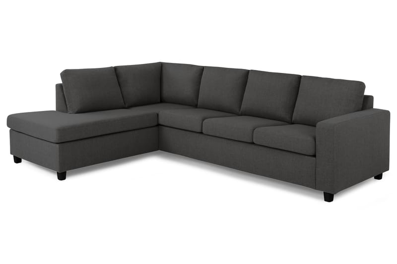 Crazy 4-seters Venstrevendt L-formet Sjeselongsofa i Stoff - Mørk grå - Møbler - Sofaer - Sofaer med sjeselong - 3 seters sofa med divan