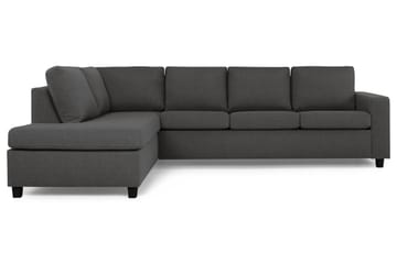 Crazy 4-seters Venstrevendt L-formet Sjeselongsofa i Stoff - Mørk grå - Møbler - Sofaer - Sofaer med sjeselong - 3 seters sofa med divan