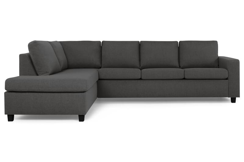 Crazy 4-seters Venstrevendt L-formet Sjeselongsofa i Stoff - Mørk grå - Møbler - Sofaer - Sofaer med sjeselong - 3 seters sofa med divan