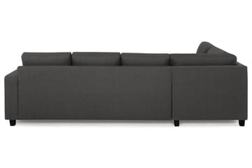 Crazy 4-seters Venstrevendt L-formet Sjeselongsofa i Stoff - Mørk grå - Møbler - Sofaer - Sofaer med sjeselong - 3 seters sofa med divan