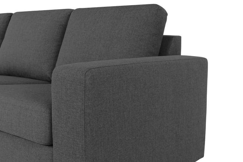 Crazy 4-seters Venstrevendt L-formet Sjeselongsofa i Stoff - Mørk grå - Møbler - Sofaer - Sofaer med sjeselong - 3 seters sofa med divan
