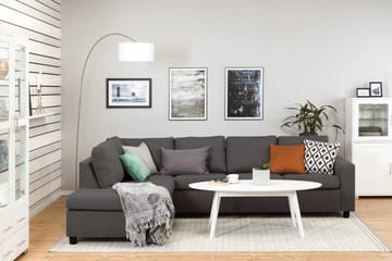 Crazy 4-seters Venstrevendt L-formet Sjeselongsofa i Stoff - Mørk grå - Møbler - Sofaer - Sofaer med sjeselong - 3 seters sofa med divan