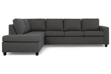 Crazy 4-seters Venstrevendt L-formet Sjeselongsofa i Stoff - Mørk grå - Møbler - Sofaer - Sofaer med sjeselong - 3 seters sofa med divan