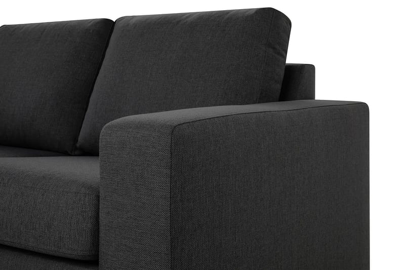 Crazy 4-seters Venstrevendt L-formet Sjeselongsofa i Stoff - Mørk grå - Møbler - Sofaer - Sofaer med sjeselong - 3 seters sofa med divan