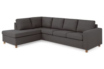 Crazy 4-seters Venstrevendt L-formet Sjeselongsofa i Stoff - Mørk grå - Møbler - Sofaer - Sofaer med sjeselong - 3 seters sofa med divan