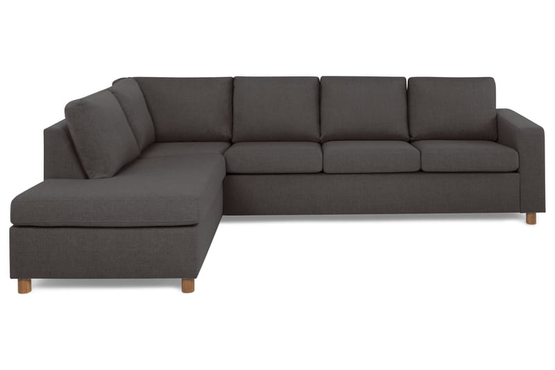 Crazy 4-seters Venstrevendt L-formet Sjeselongsofa i Stoff - Mørk grå - Møbler - Sofaer - Sofaer med sjeselong - 3 seters sofa med divan