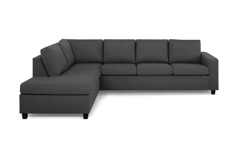 Crazy 4-seters Venstrevendt L-formet Sjeselongsofa i Stoff - Mørk grå - Møbler - Sofaer - Sofaer med sjeselong - 3 seters sofa med divan