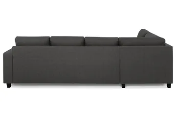 Crazy 4-seters Venstrevendt L-formet Sjeselongsofa i Stoff - Mørk grå - Møbler - Sofaer - Sofaer med sjeselong - 3 seters sofa med divan