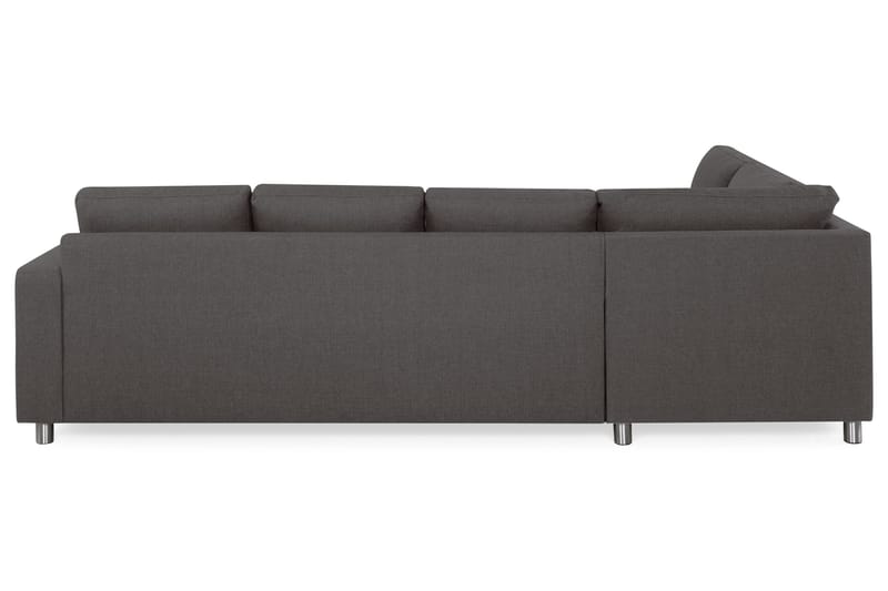 Crazy 4-seters Venstrevendt L-formet Sjeselongsofa i Stoff - Mørk grå - Møbler - Sofaer - Sofaer med sjeselong - 3 seters sofa med divan