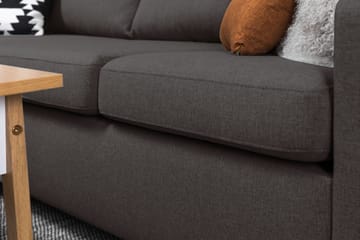 Crazy 4-seters Venstrevendt L-formet Sjeselongsofa i Stoff - Mørk grå - Møbler - Sofaer - Sofaer med sjeselong - 3 seters sofa med divan