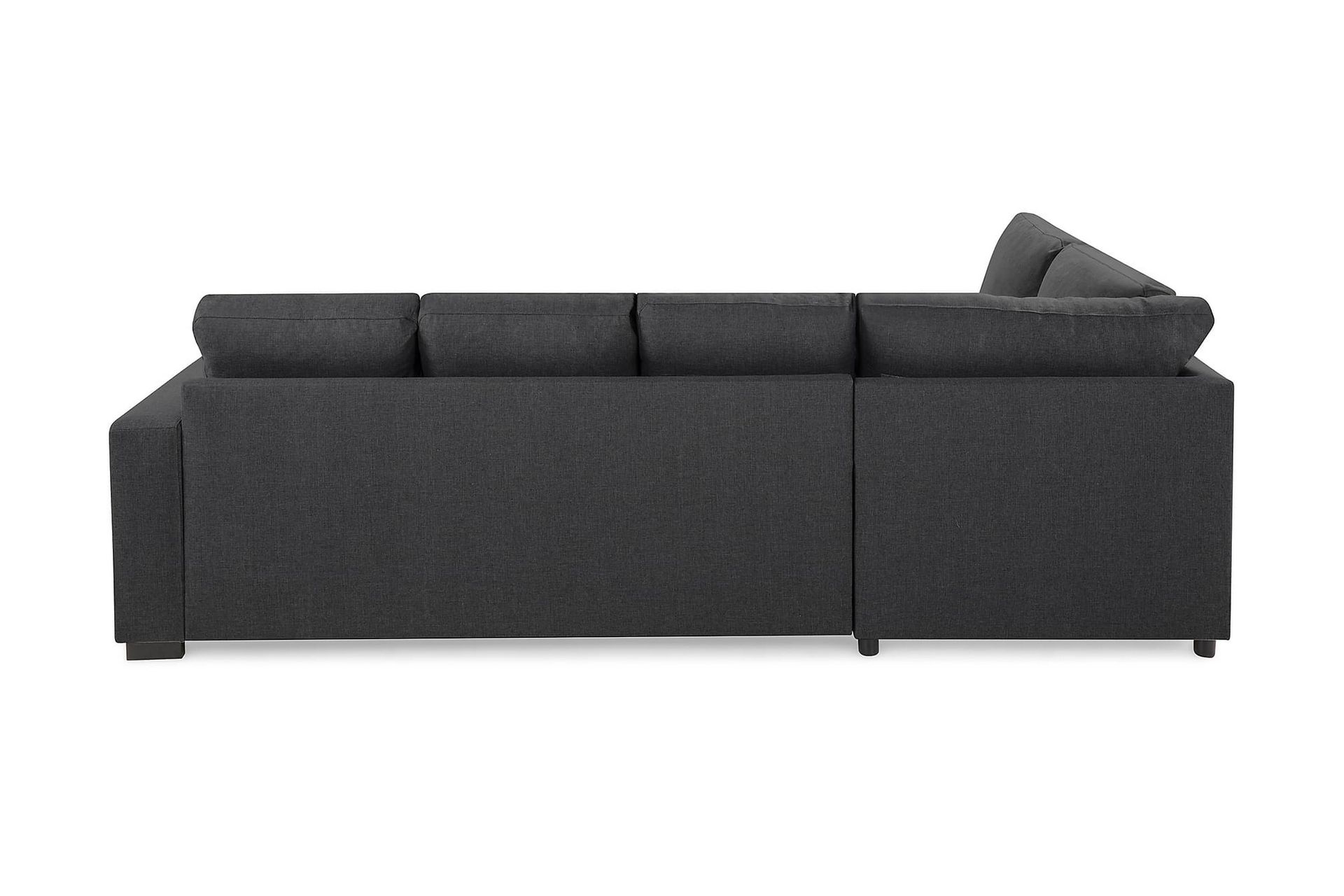 Crazy 4-seters Venstrevendt U-formet Small Sofa med Divan og Sjeselong i Stoff - Mørk grå - Møbler - Sofaer - Sofaer med sjeselong - 3 seters sofa med divan