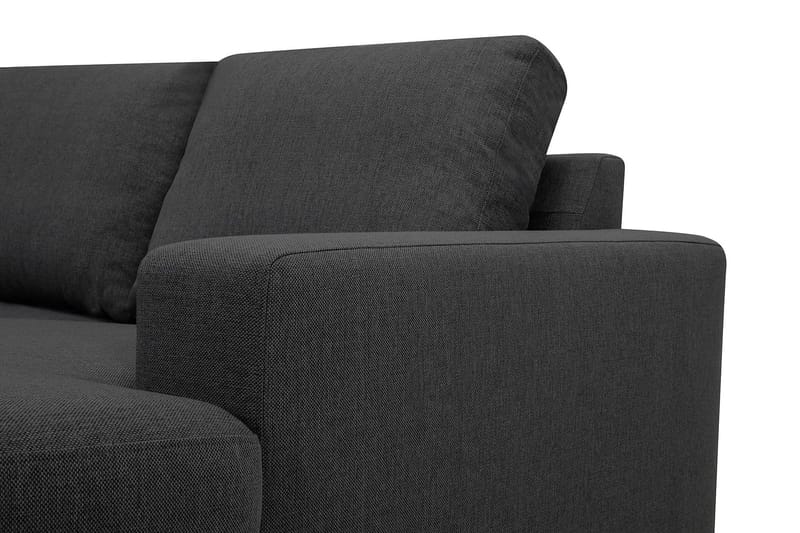 Crazy 4-seters Venstrevendt U-formet Small Sofa med Divan og Sjeselong i Stoff - Mørk grå - Møbler - Sofaer - Sofaer med sjeselong - 3 seters sofa med divan