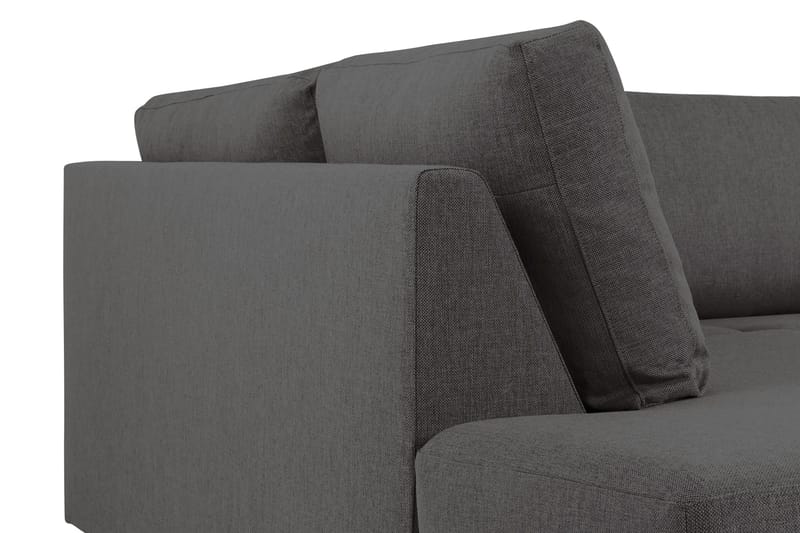 Crazy 4-seters Venstrevendt U-formet Small Sofa med Divan og Sjeselong i Stoff - Mørk grå - Møbler - Sofaer - Sofaer med sjeselong - 3 seters sofa med divan
